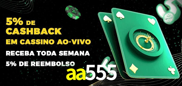 Promoções do cassino ao Vivo aa555